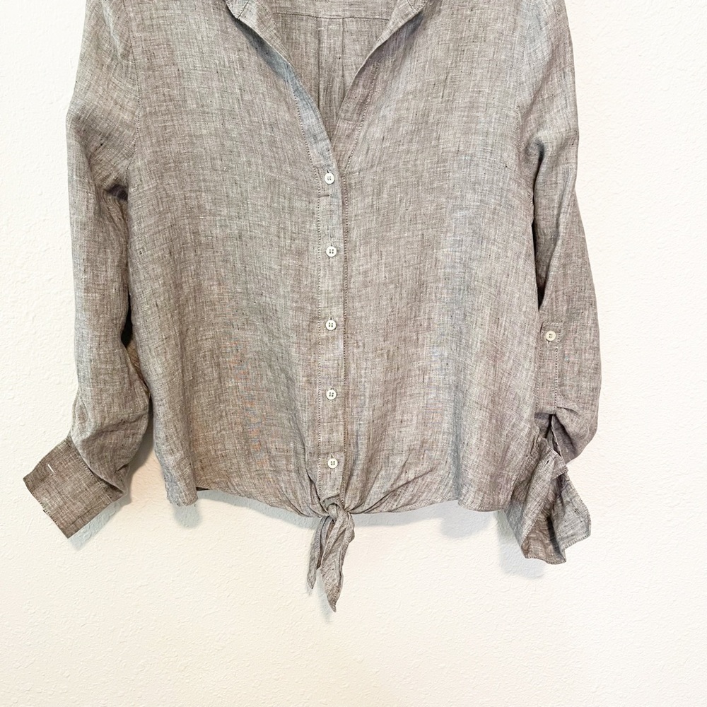 Saks Fifth Avenue Linen Long Sleeve Button Shirt - Picture 4 of 10